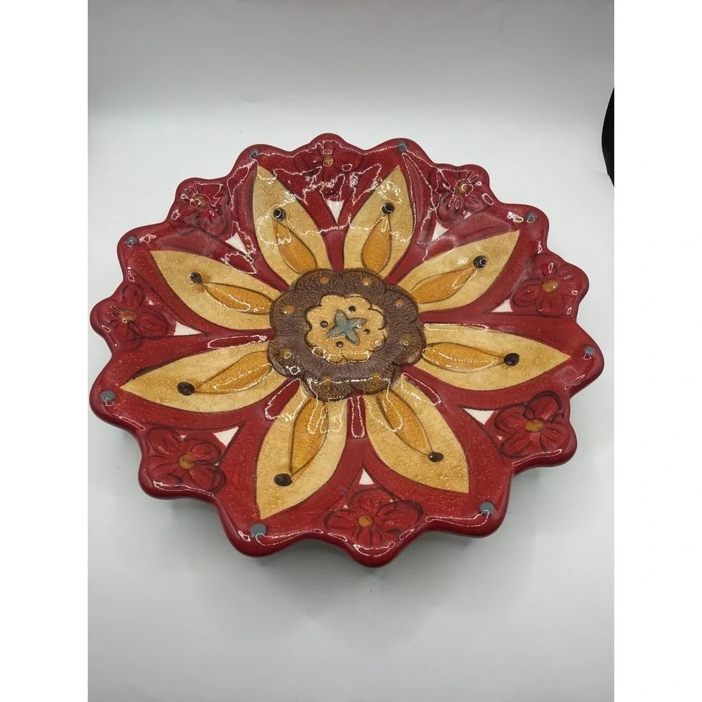 Set of 4‎ Pier 1 Imports Carynthum Flower Petal Shaped Salad Plates 8